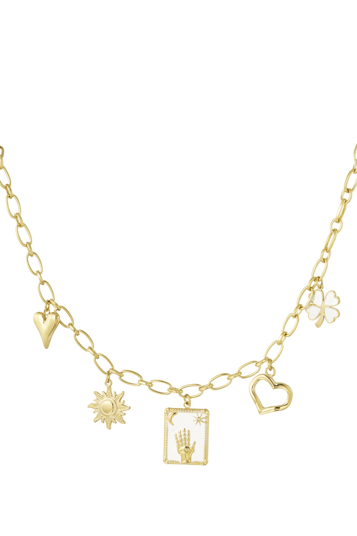 Bedelketting raise your hand - goud