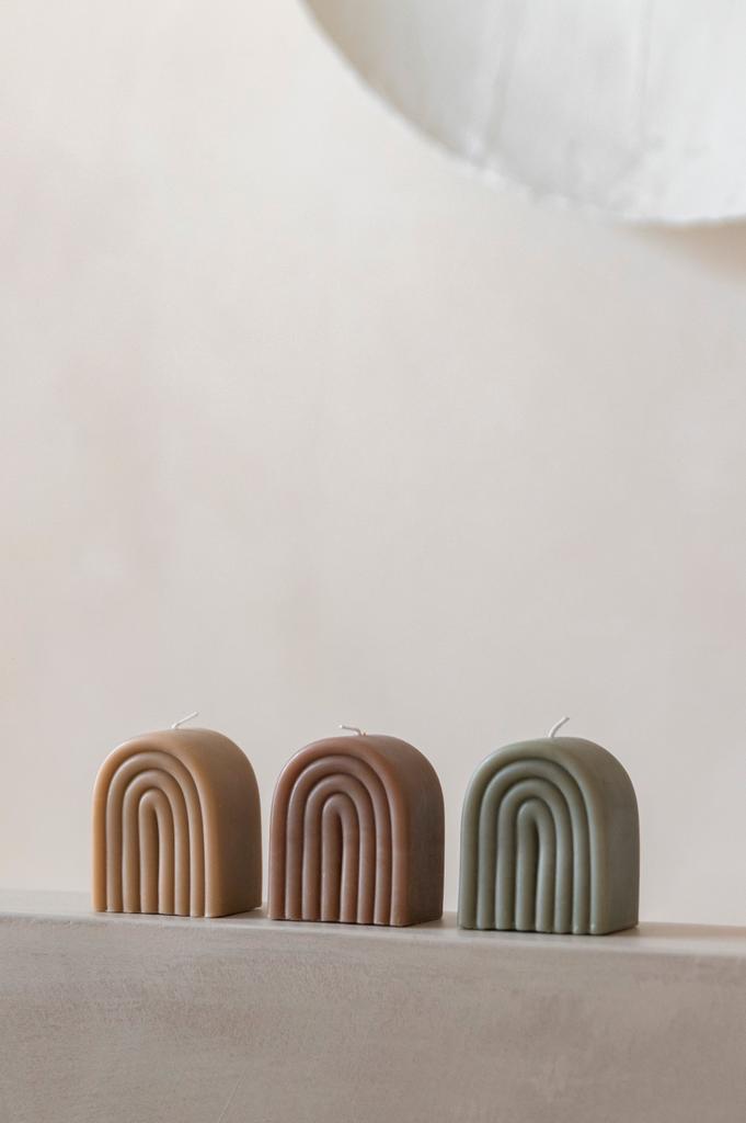 Figuurkaars Regenboog Taupe