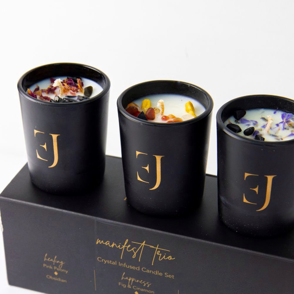 Manifest kaarsen - set van 3 - Zwart