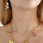 Bedelketting nature calls - goud roze