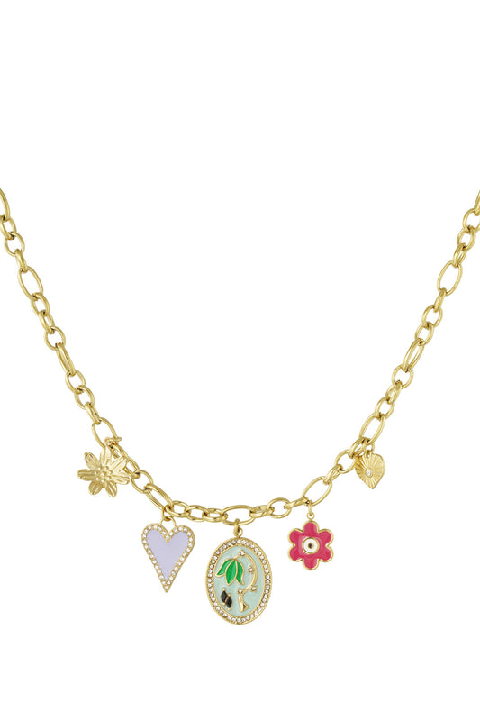 Bedelketting bloom flowers - goud